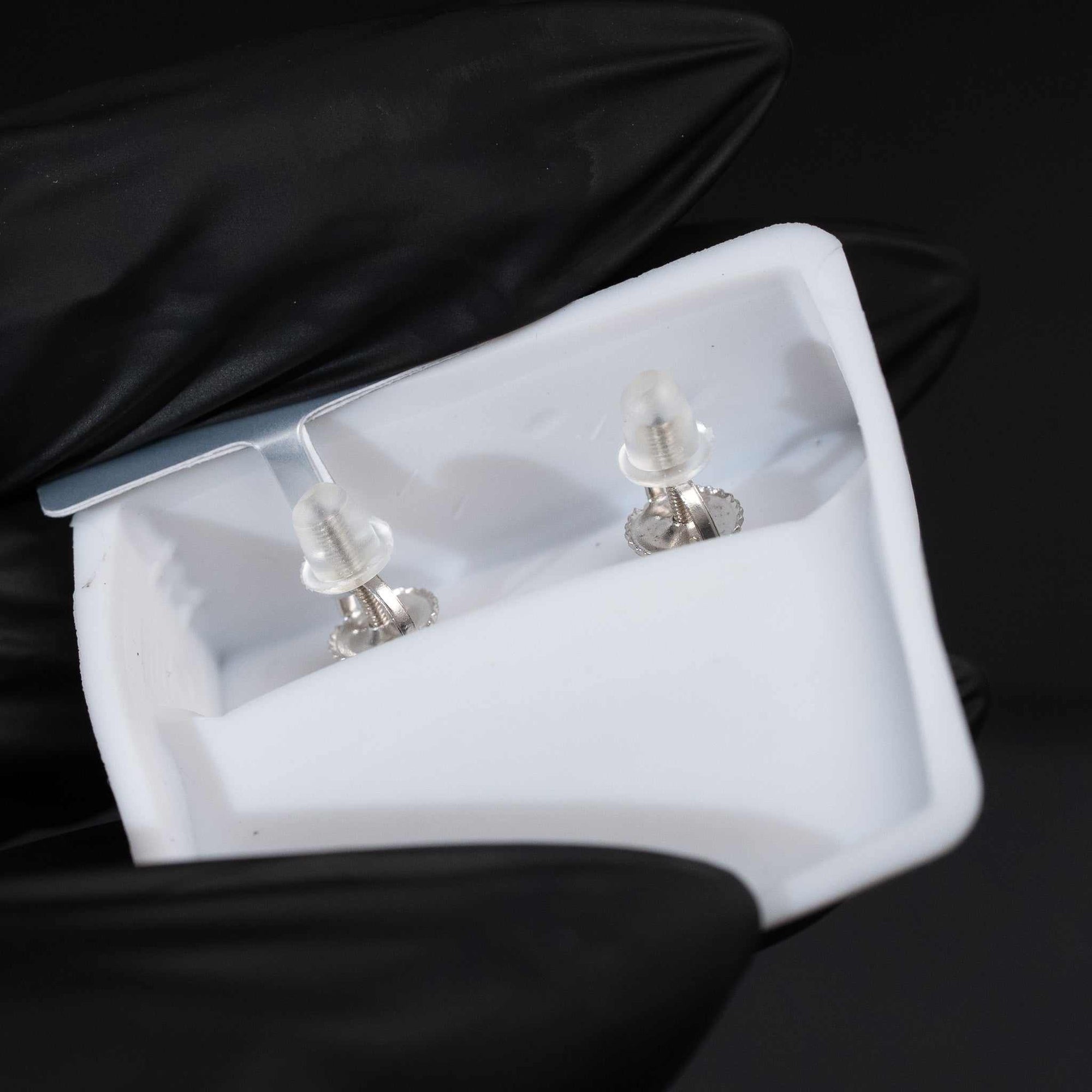 Moissanite Square Stud Earrings 925 Sterling Silver Screw Back