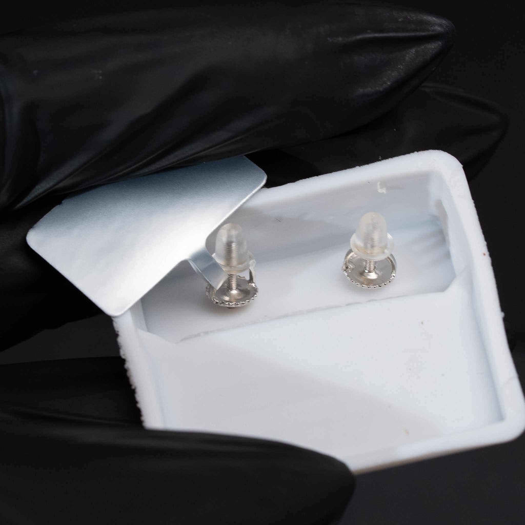 Moissanite Flower Clover Stud Earrings 925 Sterling Silver Screw Back