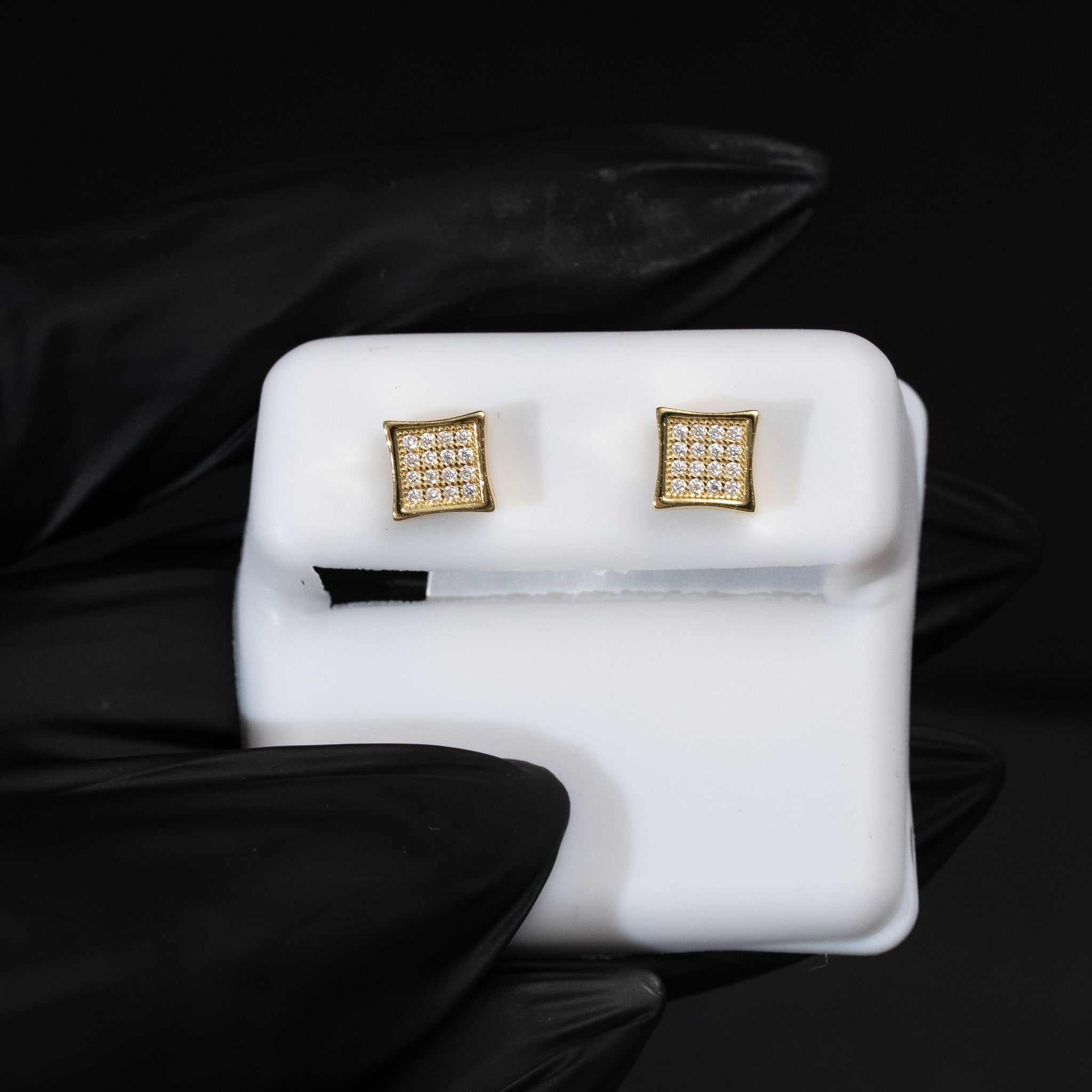 Moissanite Square Kite Stud Earrings 925 Sterling Silver Screw Back