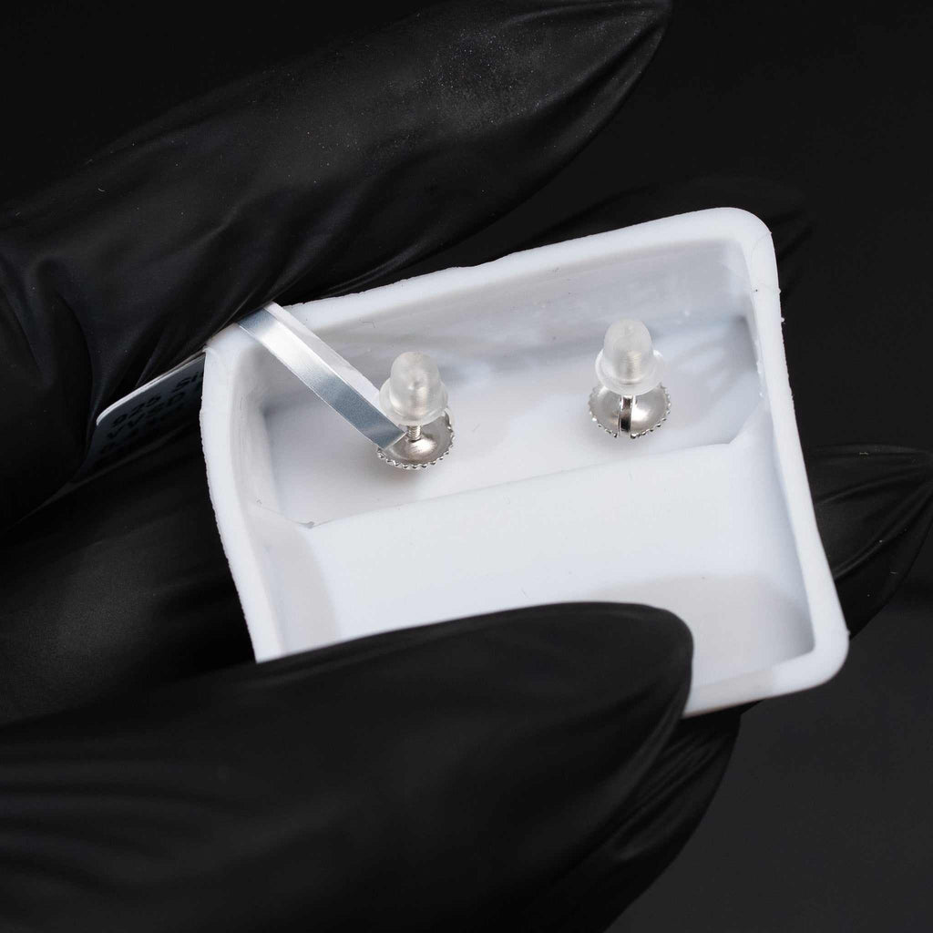 Moissanite Flower Stud Earrings 925 Sterling Silver Screw Back