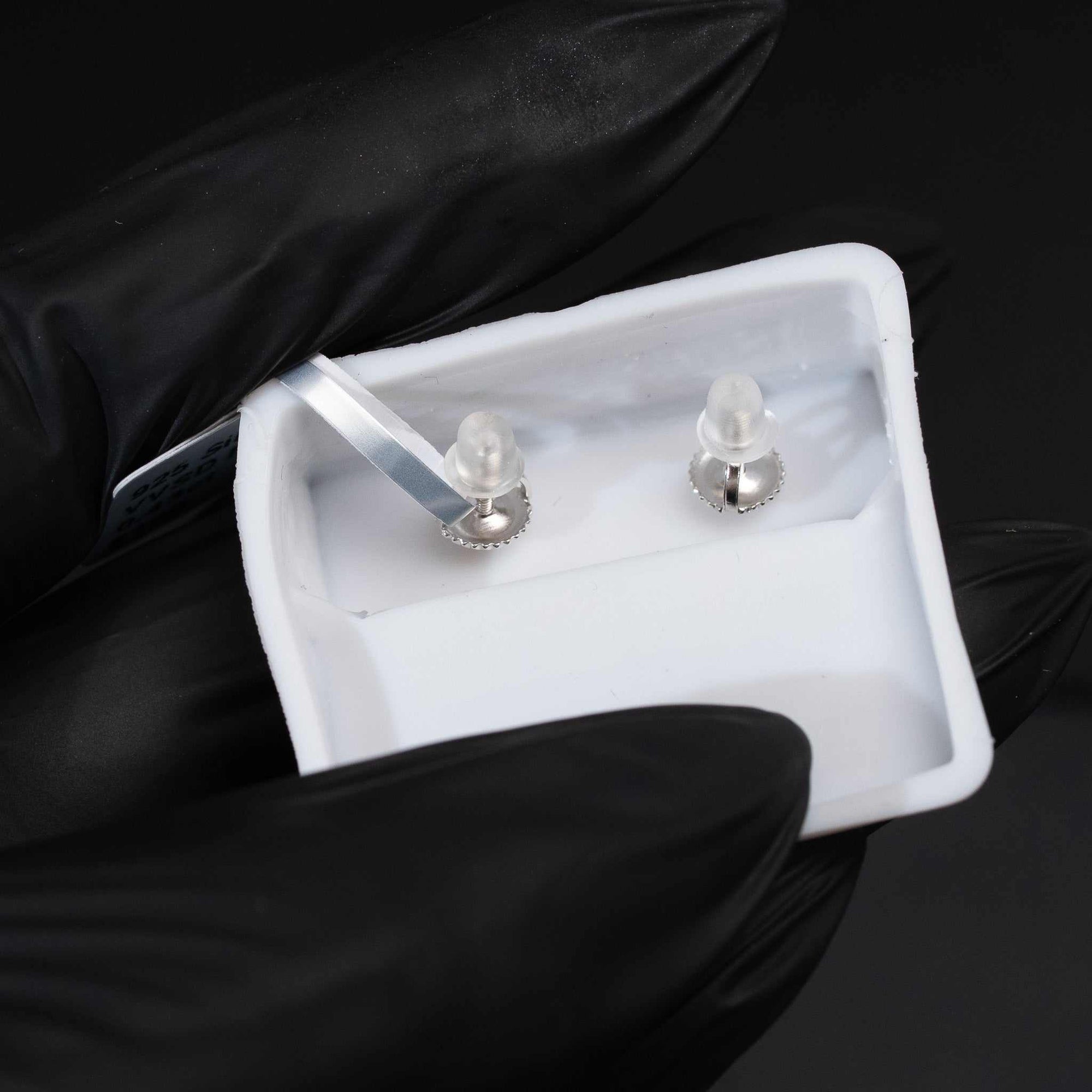 Moissanite Flower Stud Earrings 925 Sterling Silver Screw Back