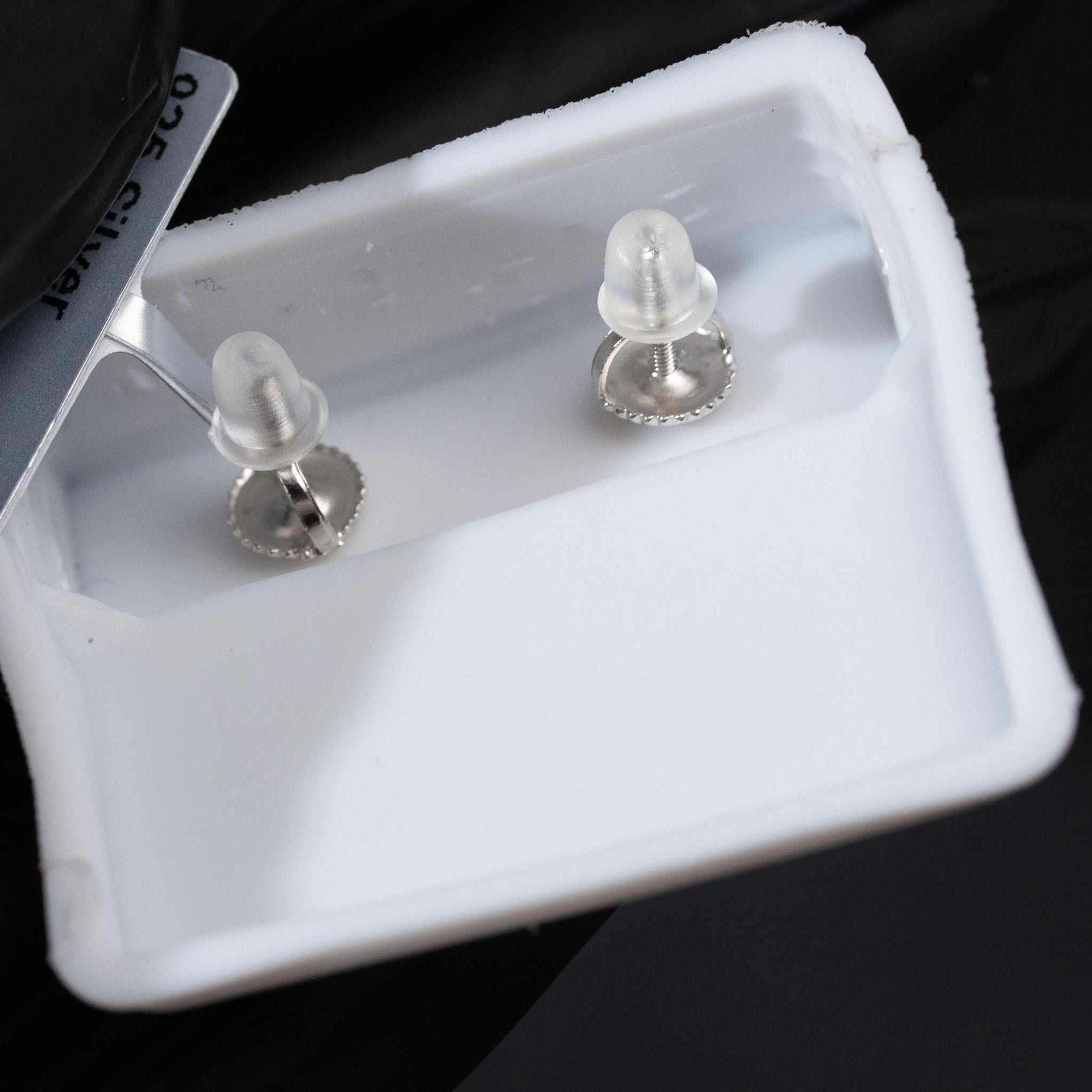 Moissanite Round Nugget Stud Earrings 925 Sterling Silver Screw Back