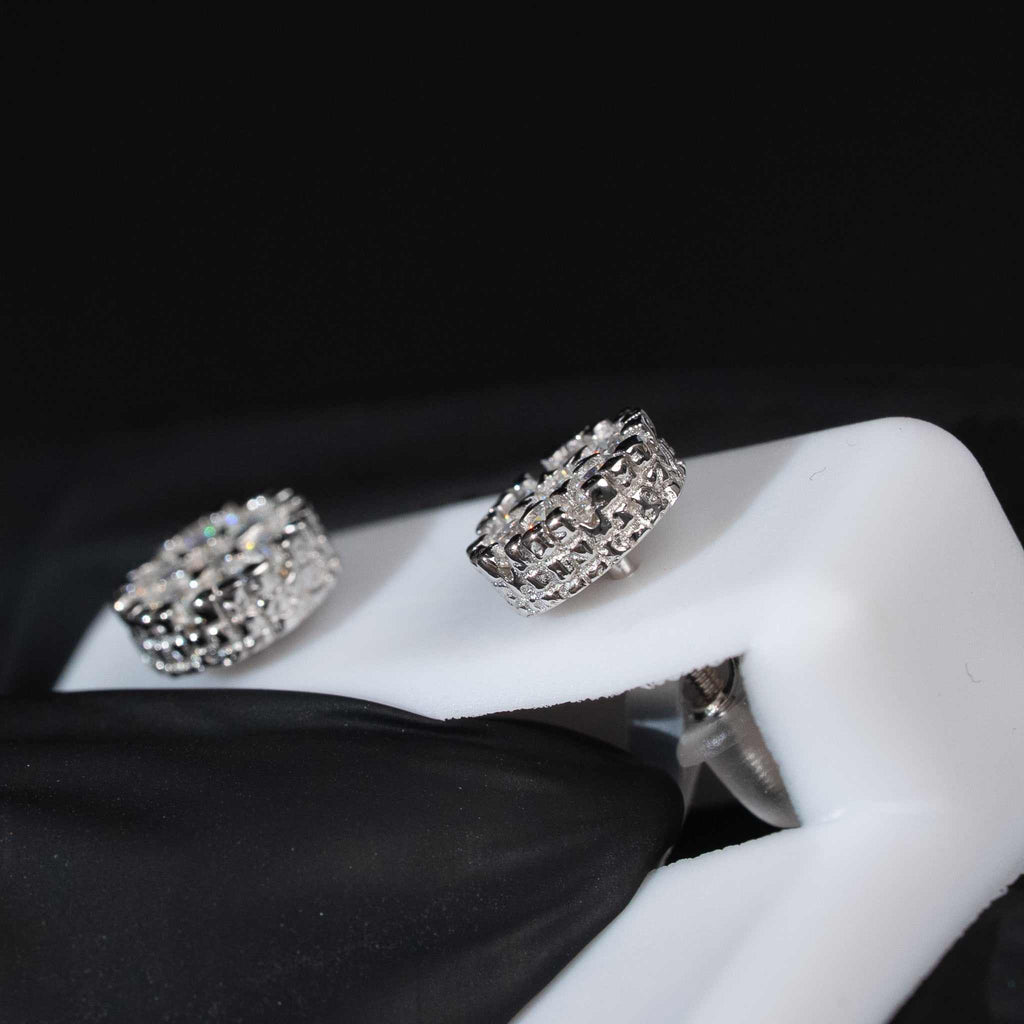 Moissanite Round Stud Earrings Solid 925 Sterling Silver Screw Back 8mm