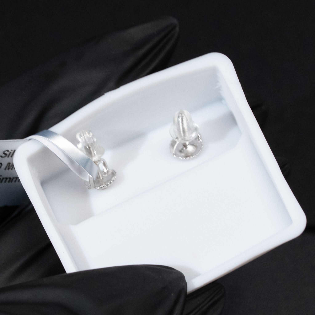 Moissanite 0.35 TCW Princess Cut Square Stud Earrings 925 Sterling Silver Screw Back