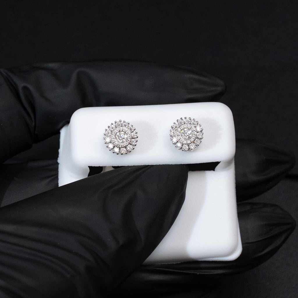 0.5ct Moissanite Round Stud Earrings 925 Sterling Silver Screw Back