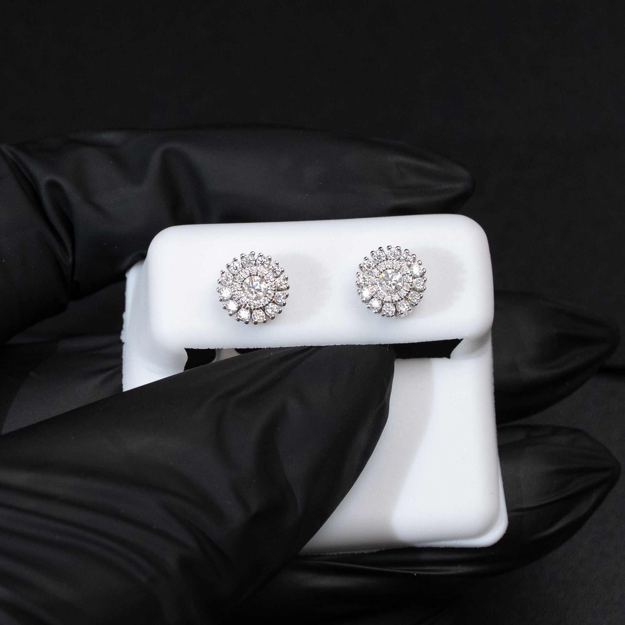 0.5ct Moissanite Round Stud Earrings 925 Sterling Silver Screw Back