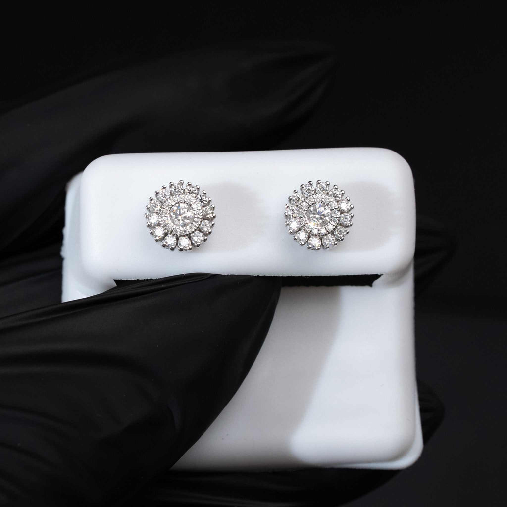 0.5ct Moissanite Round Stud Earrings 925 Sterling Silver Screw Back