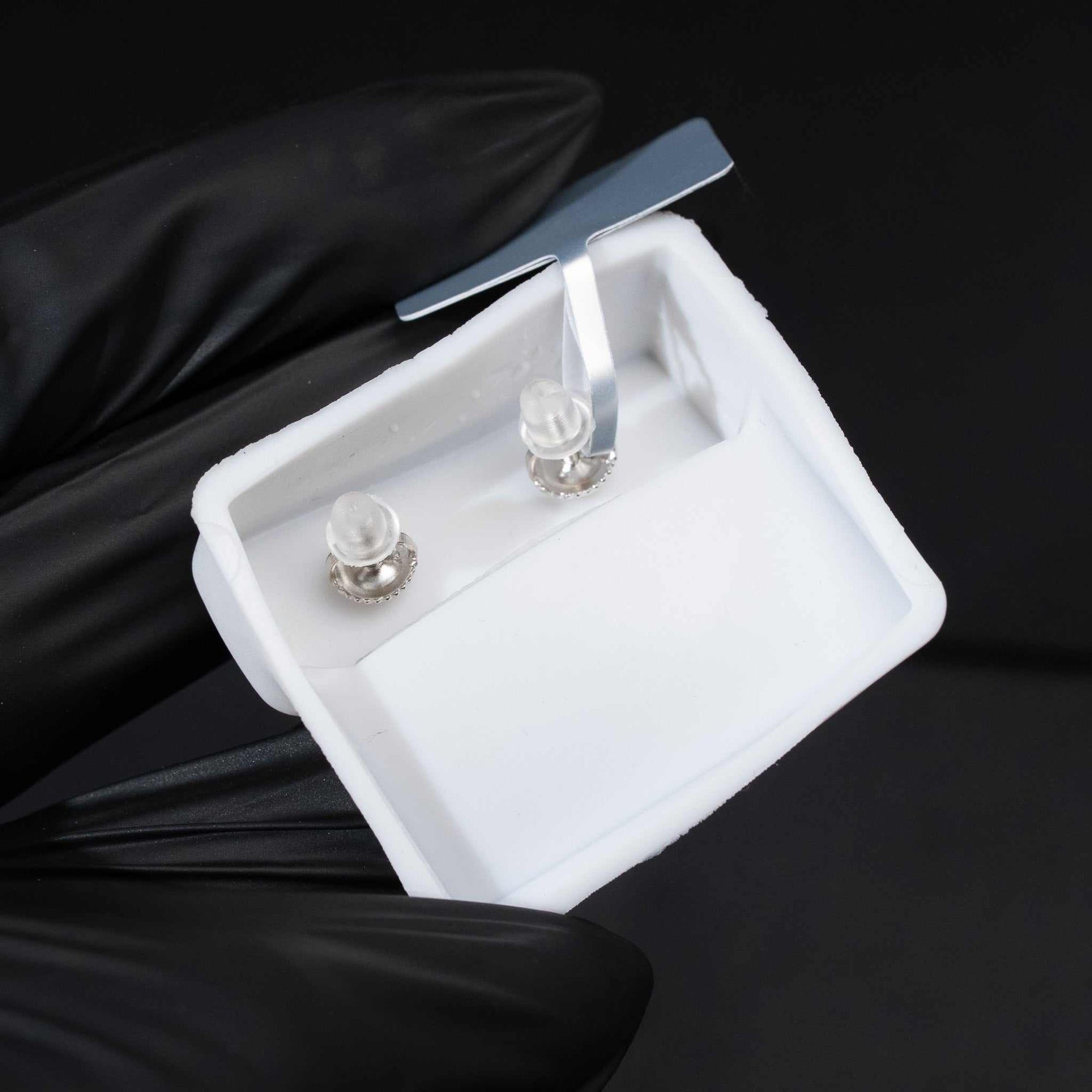 0.5ct Moissanite Round Stud Earrings 925 Sterling Silver Screw Back