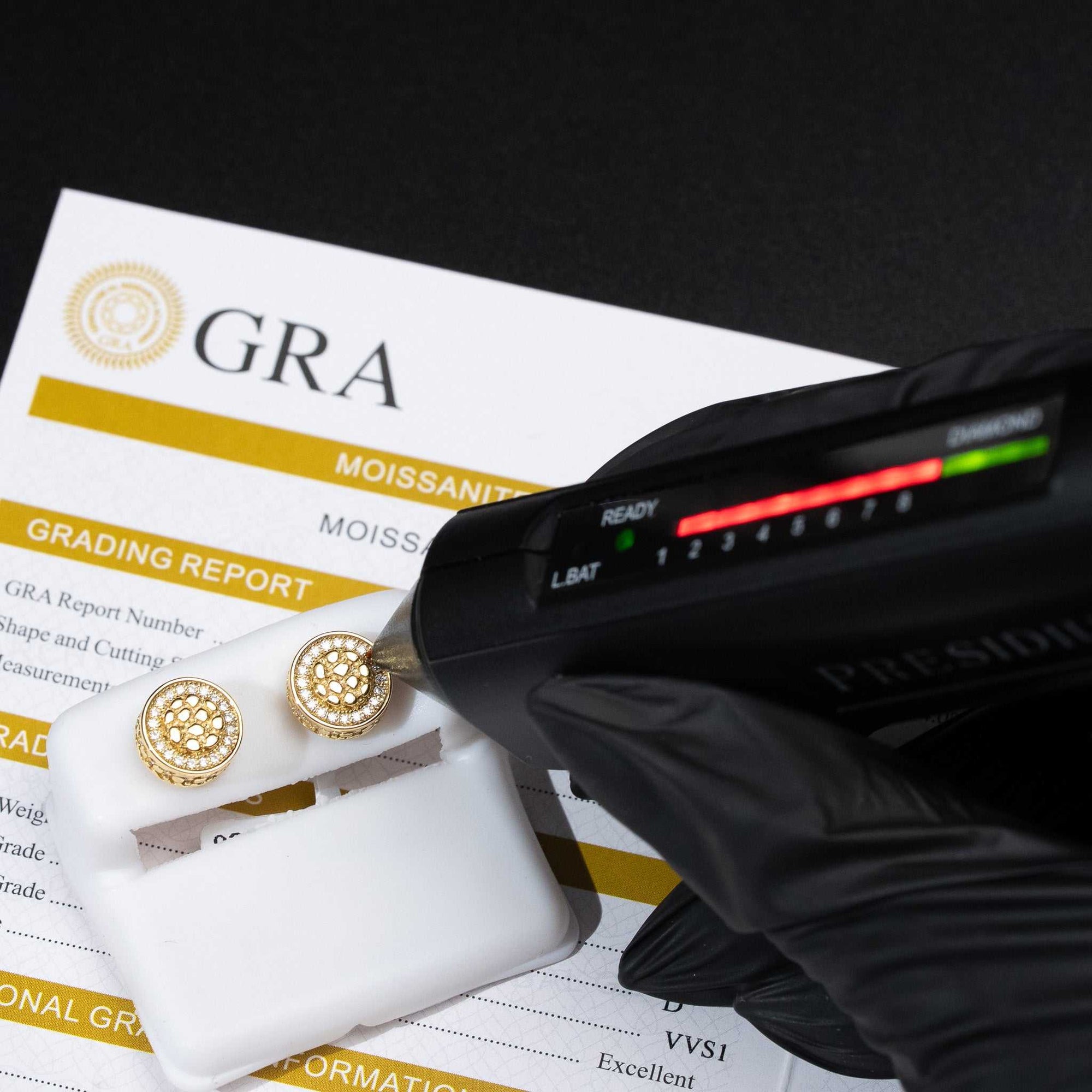 Moissanite Round Nugget Stud Earrings 925 Sterling Silver Screw Back