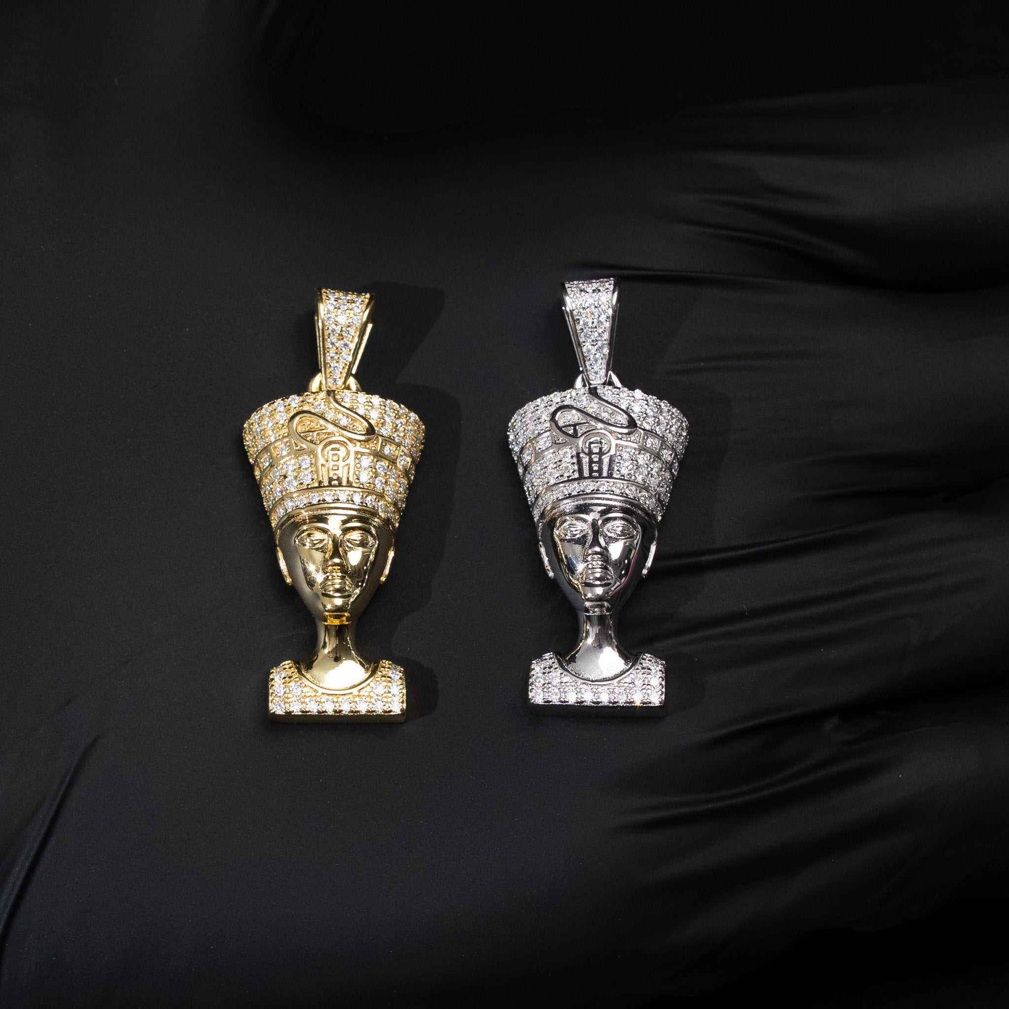 Nefertiti Pendant Moissanite 925 Sterling Silver Egyptian Queen