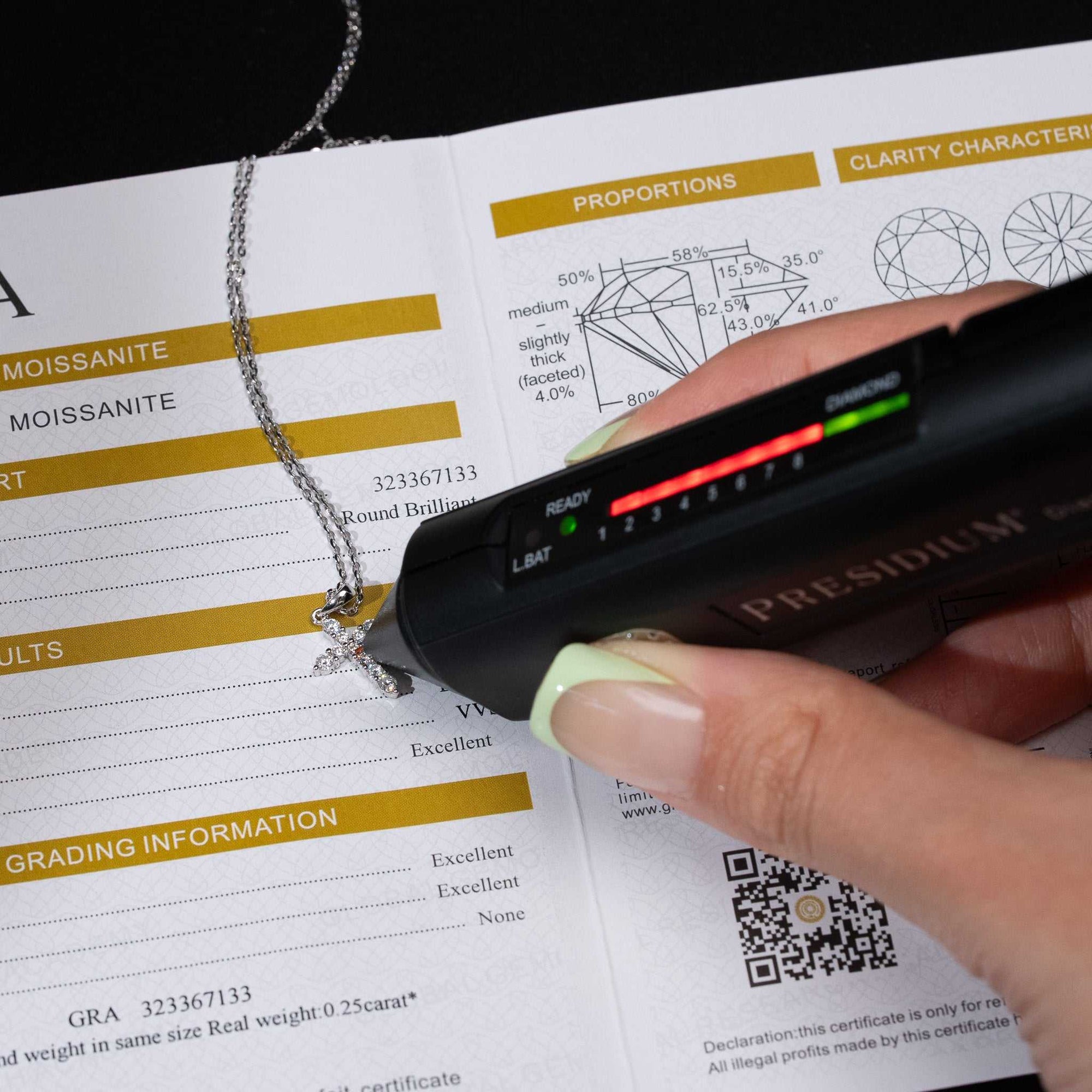 Moissanite Small Cross Tennis Necklace – 925 Sterling Silver