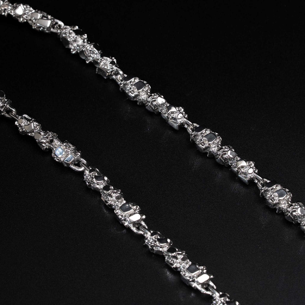 Nugget Chain 8.5mm Necklace Solid 925 Sterling Silver 20" 22" 24"
