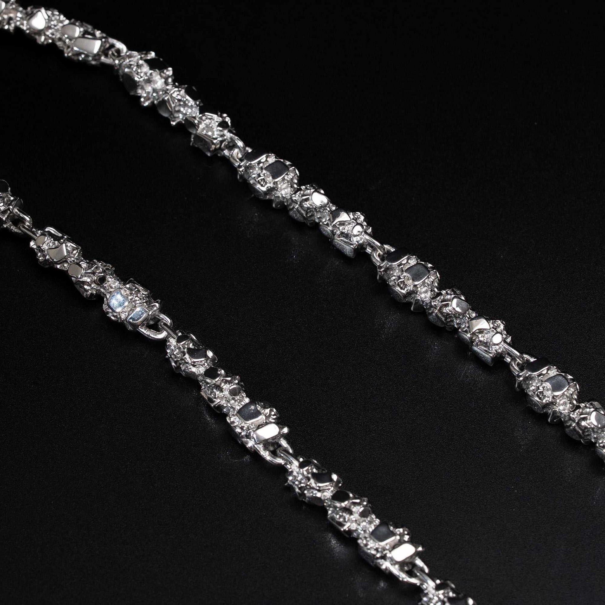 Nugget Chain 8.5mm Necklace Solid 925 Sterling Silver 20" 22" 24"