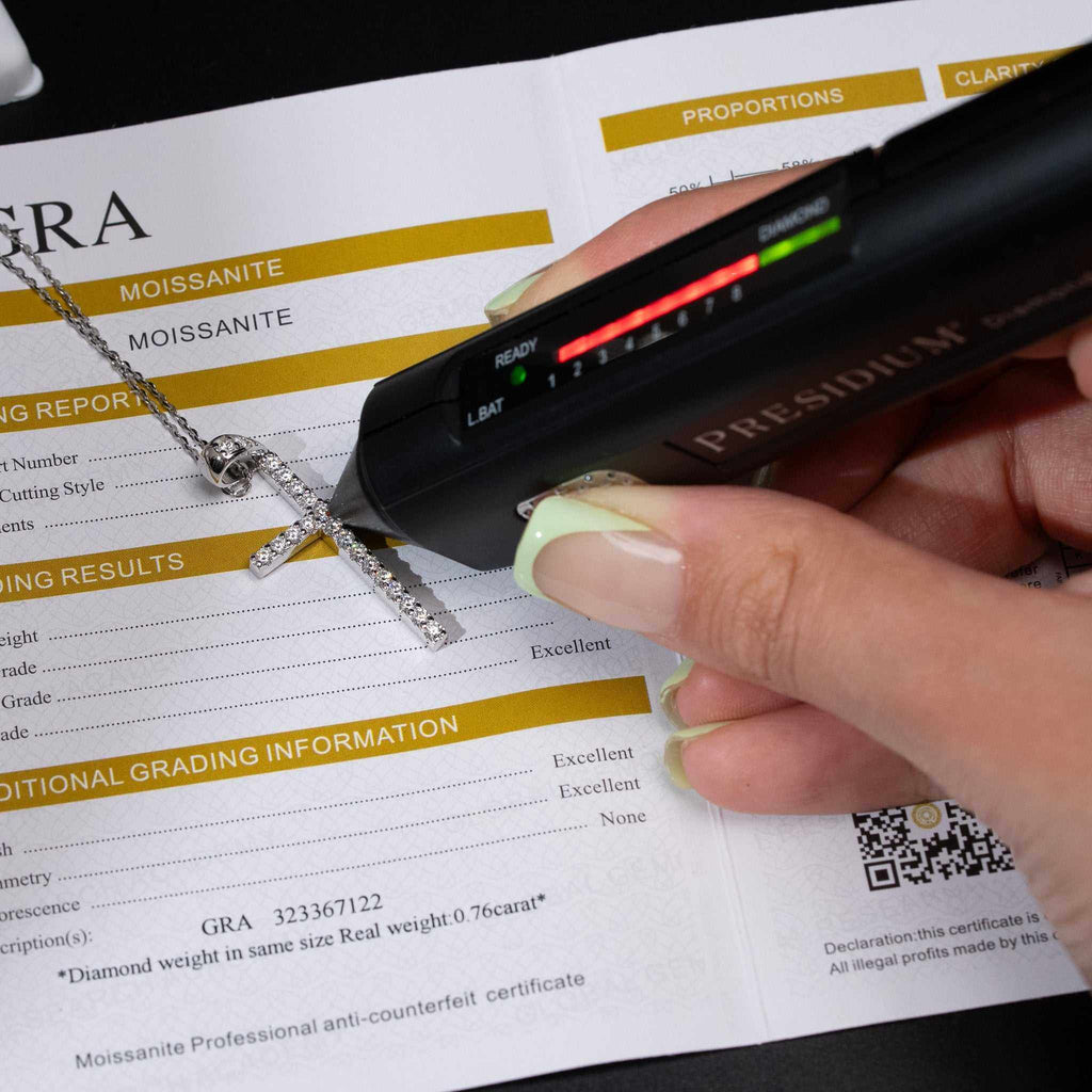 Moissanite Cross Necklace for Women – 925 Sterling Silver