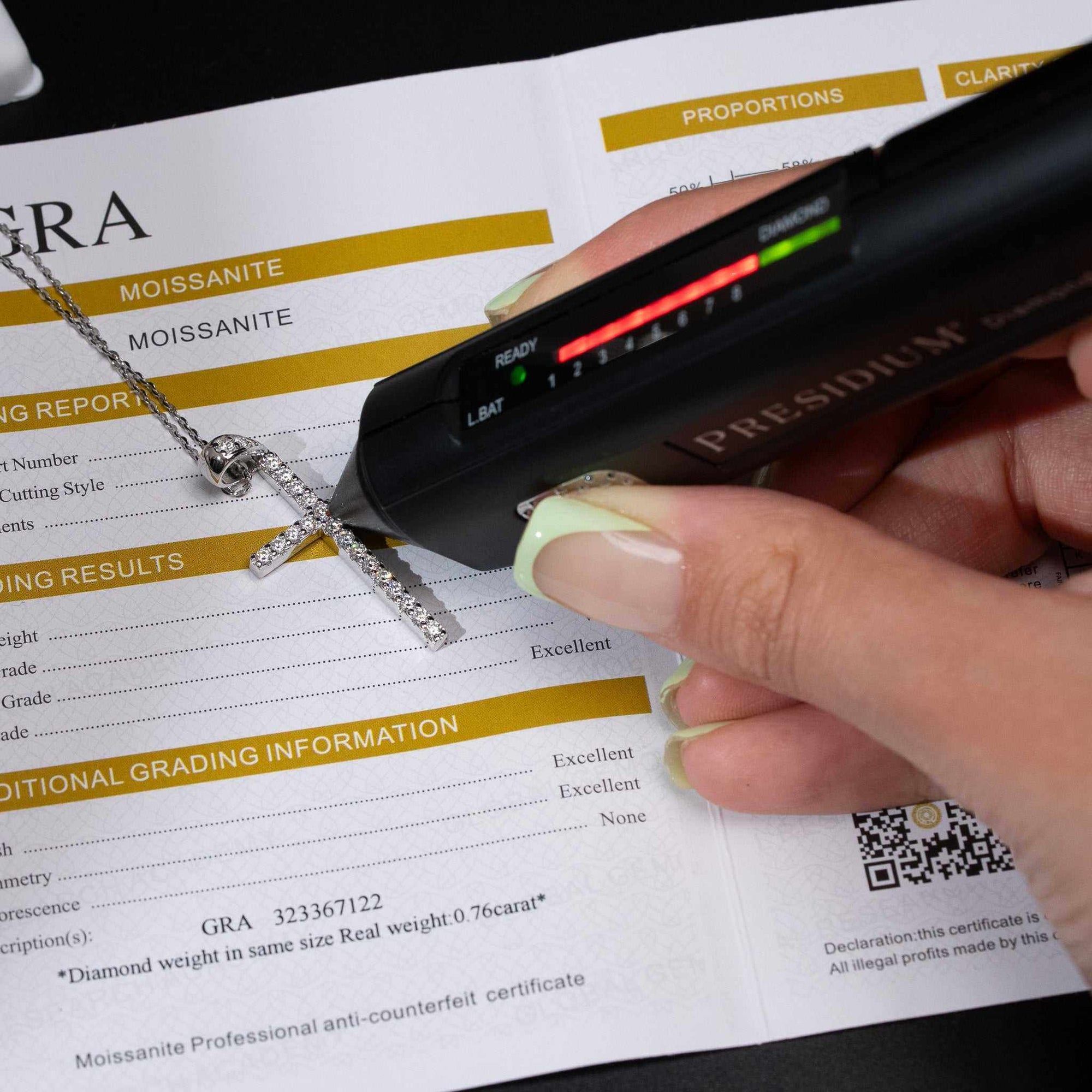 Moissanite Cross Necklace for Women – 925 Sterling Silver