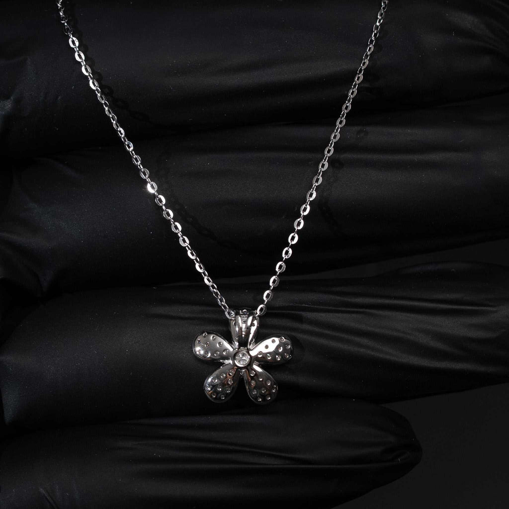 Moissanite Flower Necklace for Women – 925 Sterling Silver