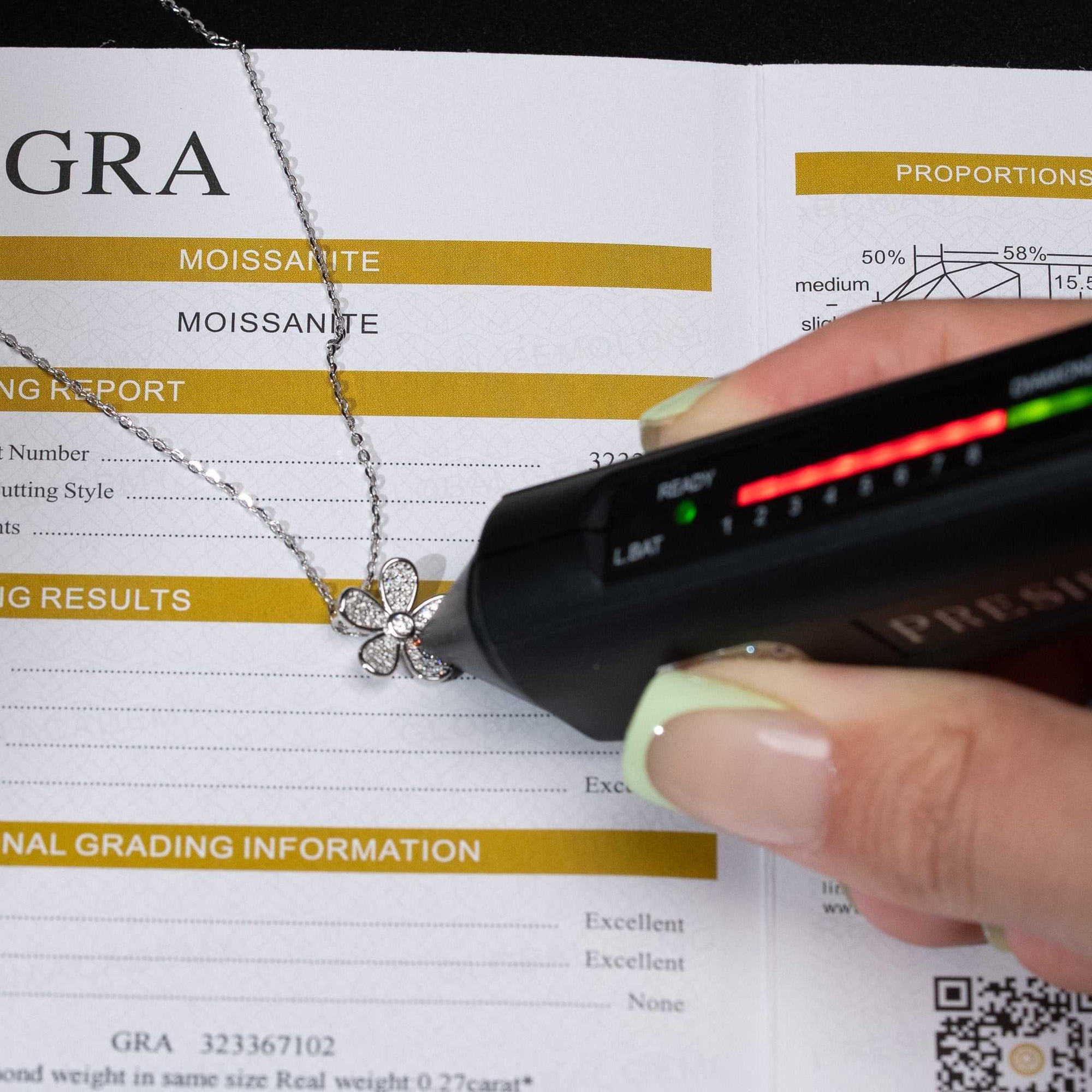 Moissanite Flower Necklace for Women – 925 Sterling Silver