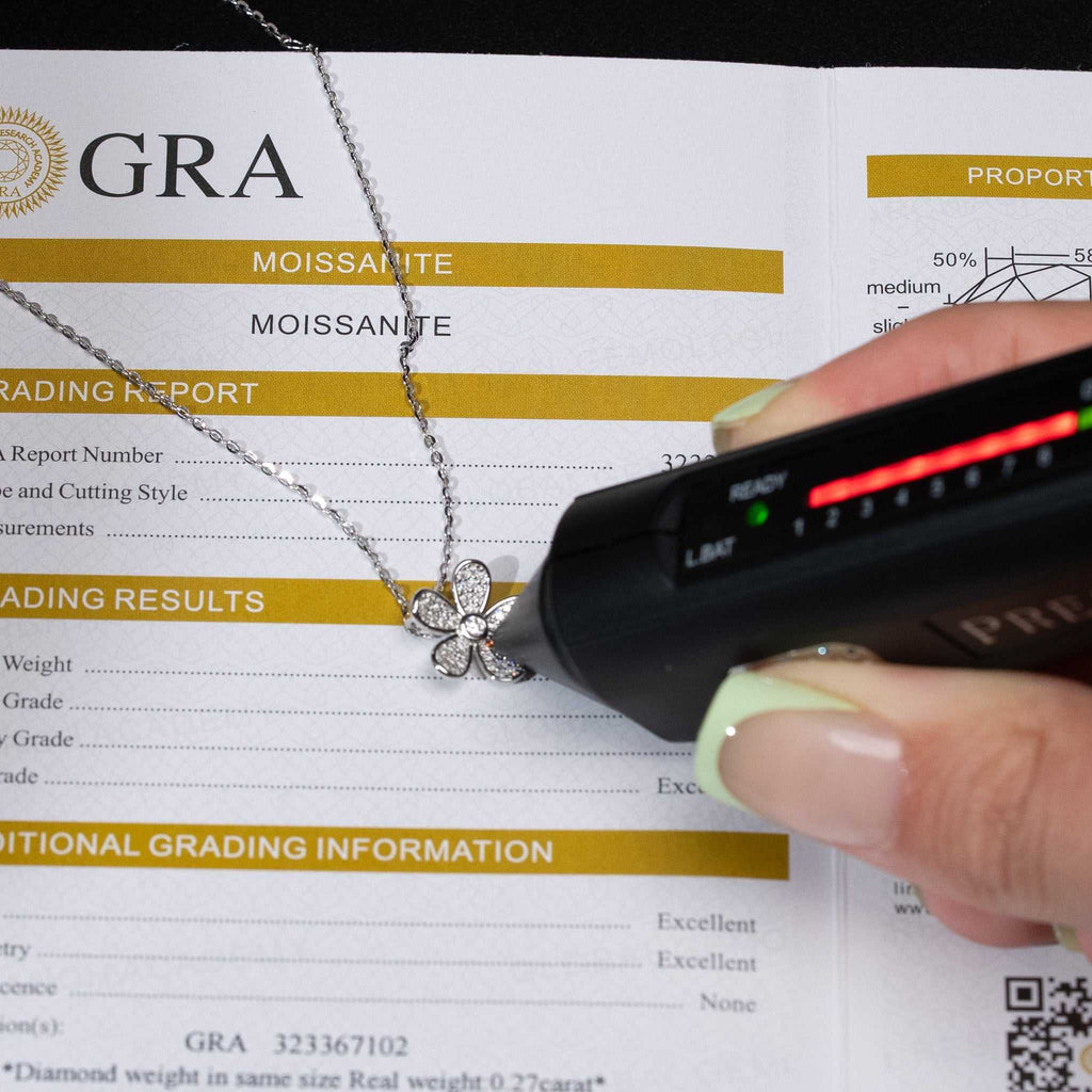 Moissanite Flower Necklace for Women – 925 Sterling Silver