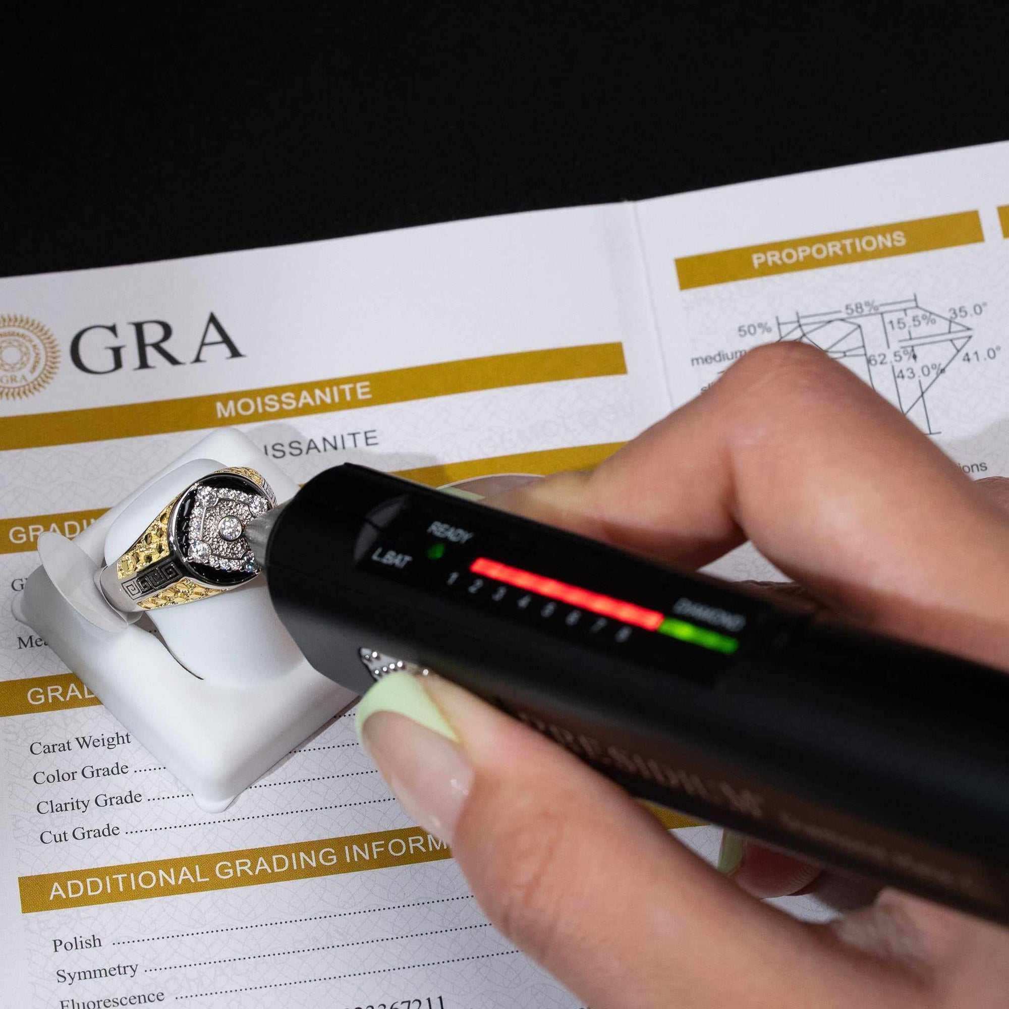 Men’s Three-Tone Moissanite Nugget Ring – 0.5 Carat