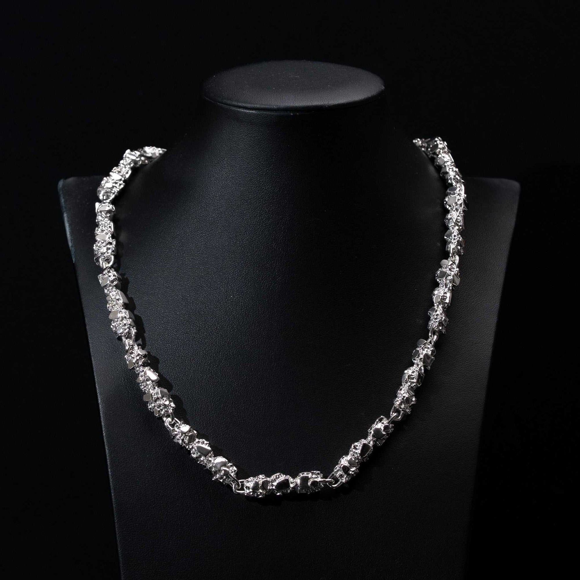 Nugget Chain 8.5mm Necklace Solid 925 Sterling Silver 20" 22" 24"
