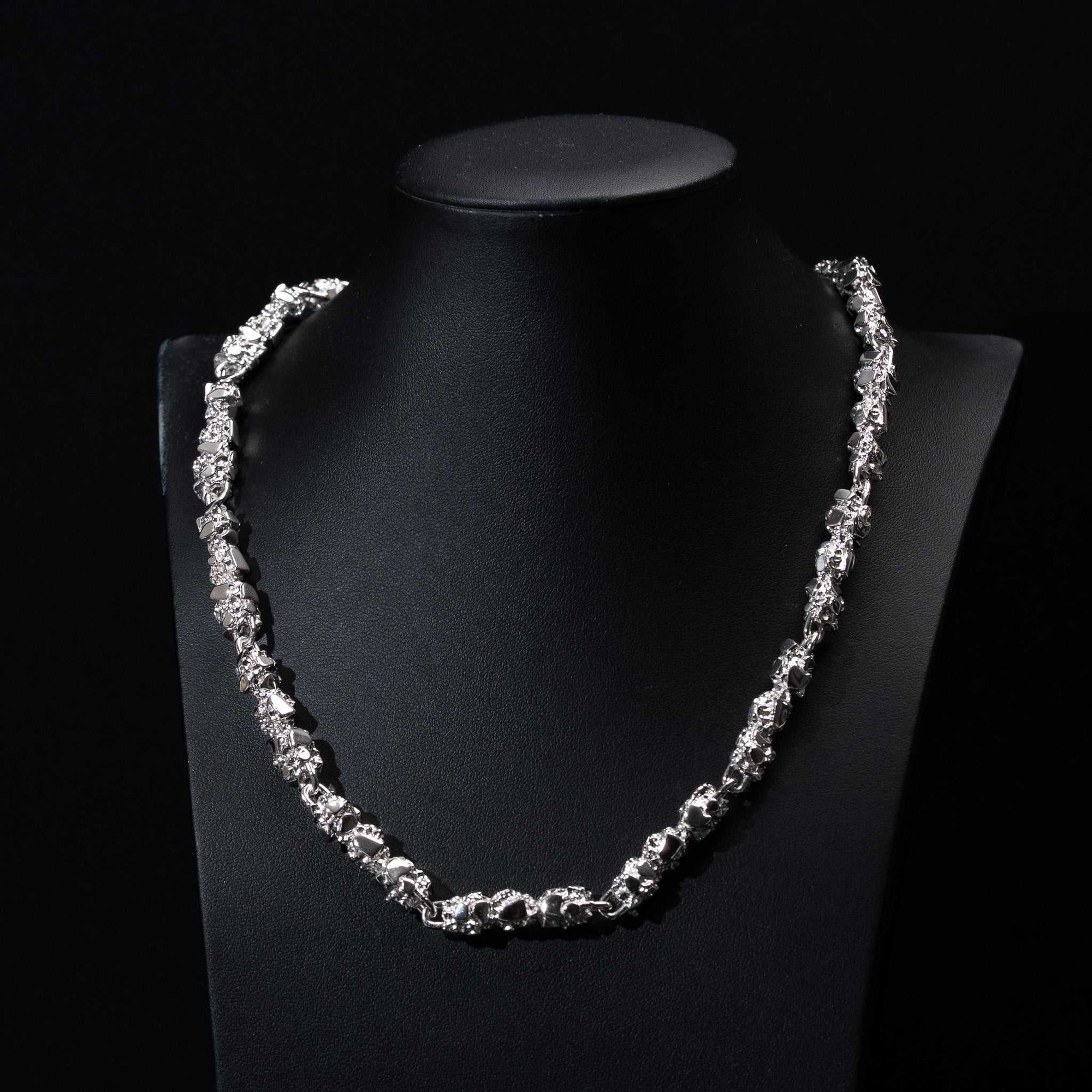 Nugget Chain 8.5mm Necklace Solid 925 Sterling Silver 20" 22" 24"