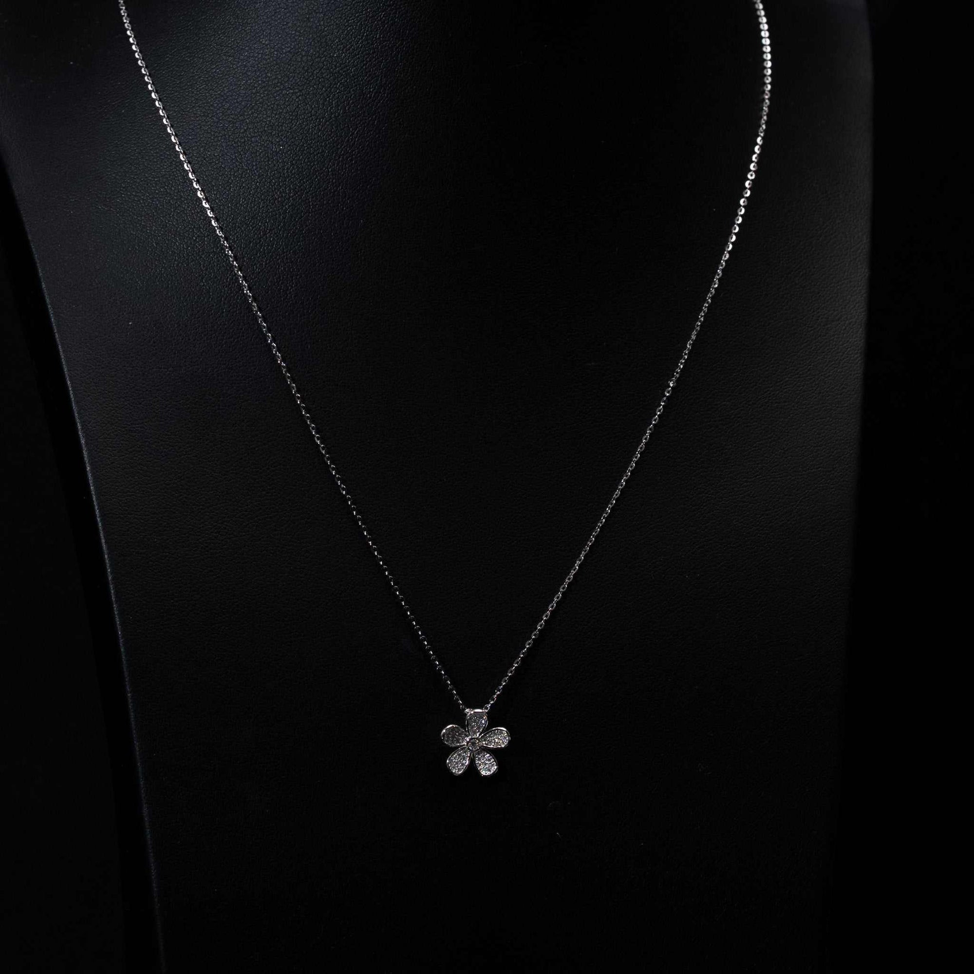 Moissanite Flower Necklace for Women – 925 Sterling Silver