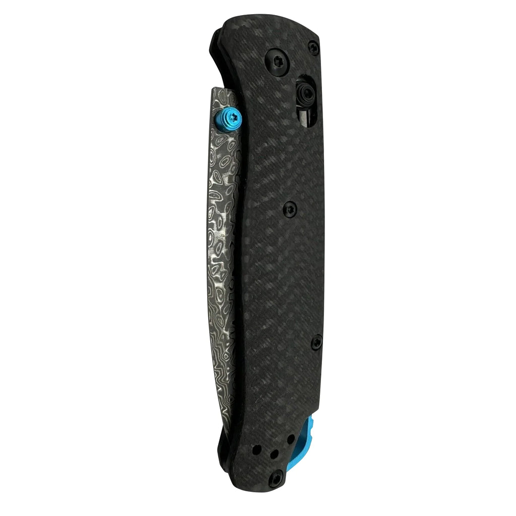 Damascus Folding Knife Carbon Fiber Handle with Pocket Clip - EDC Tactical Blade