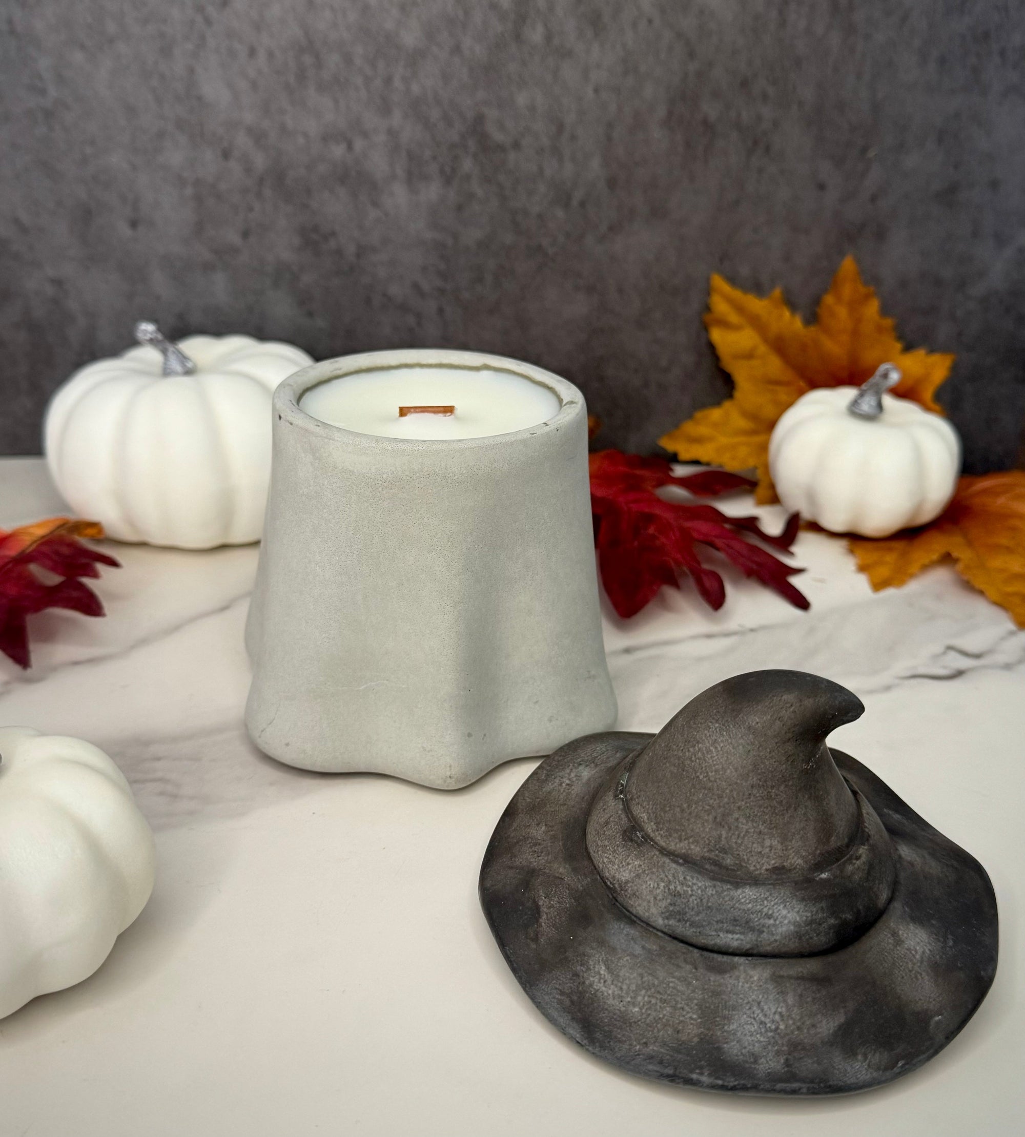 Spooky Season Halloween Candle with Cozy Crackling Wood Wick