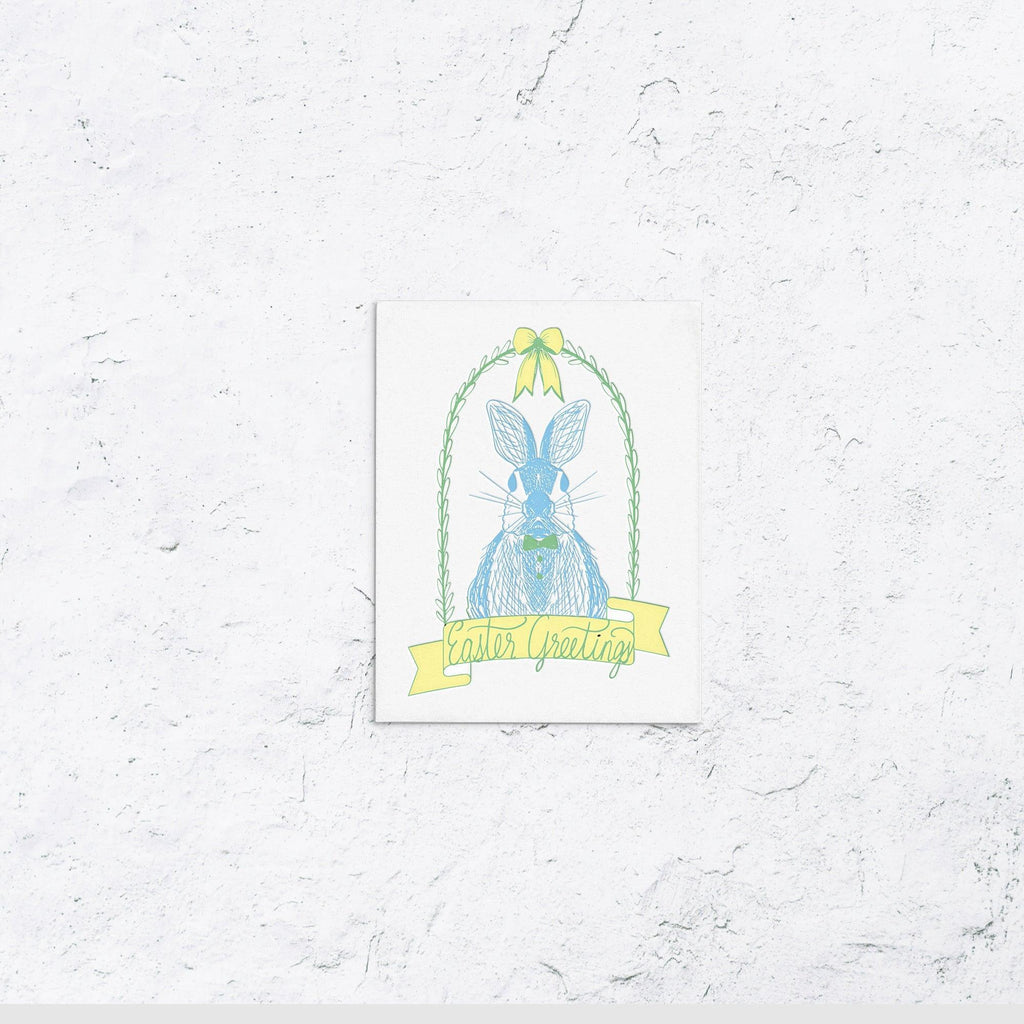 Easter Greetings Bunny Letterpress Card Box Set of 10