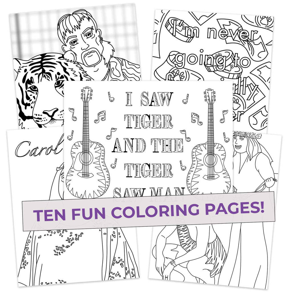 Exotic Colors Colored Pencils & Coloring Pages for Fans of Tiger King