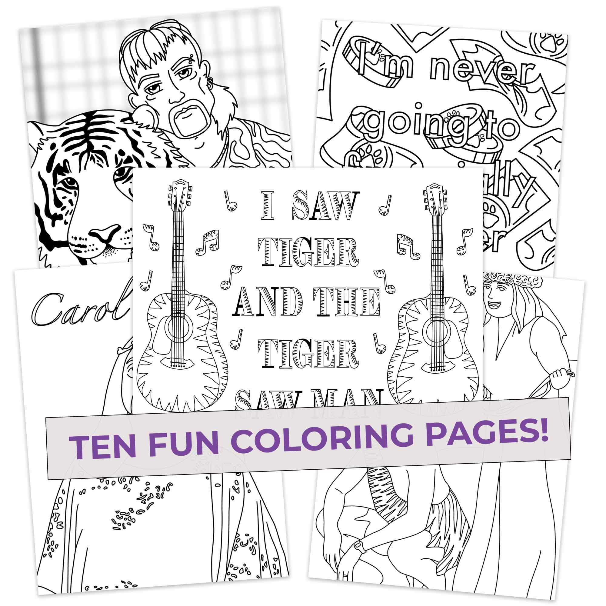 Exotic Colors Colored Pencils & Coloring Pages for Fans of Tiger King