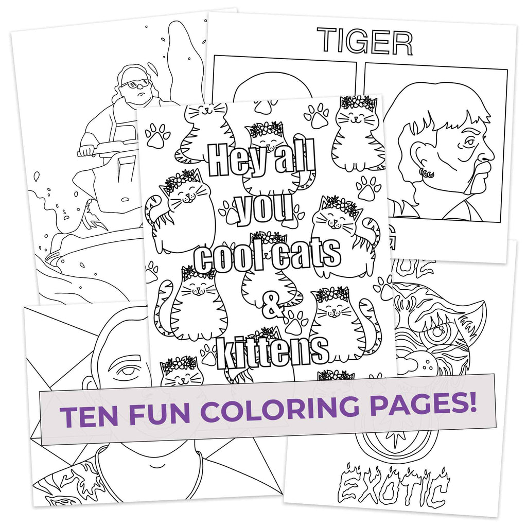 Exotic Colors Colored Pencils & Coloring Pages for Fans of Tiger King