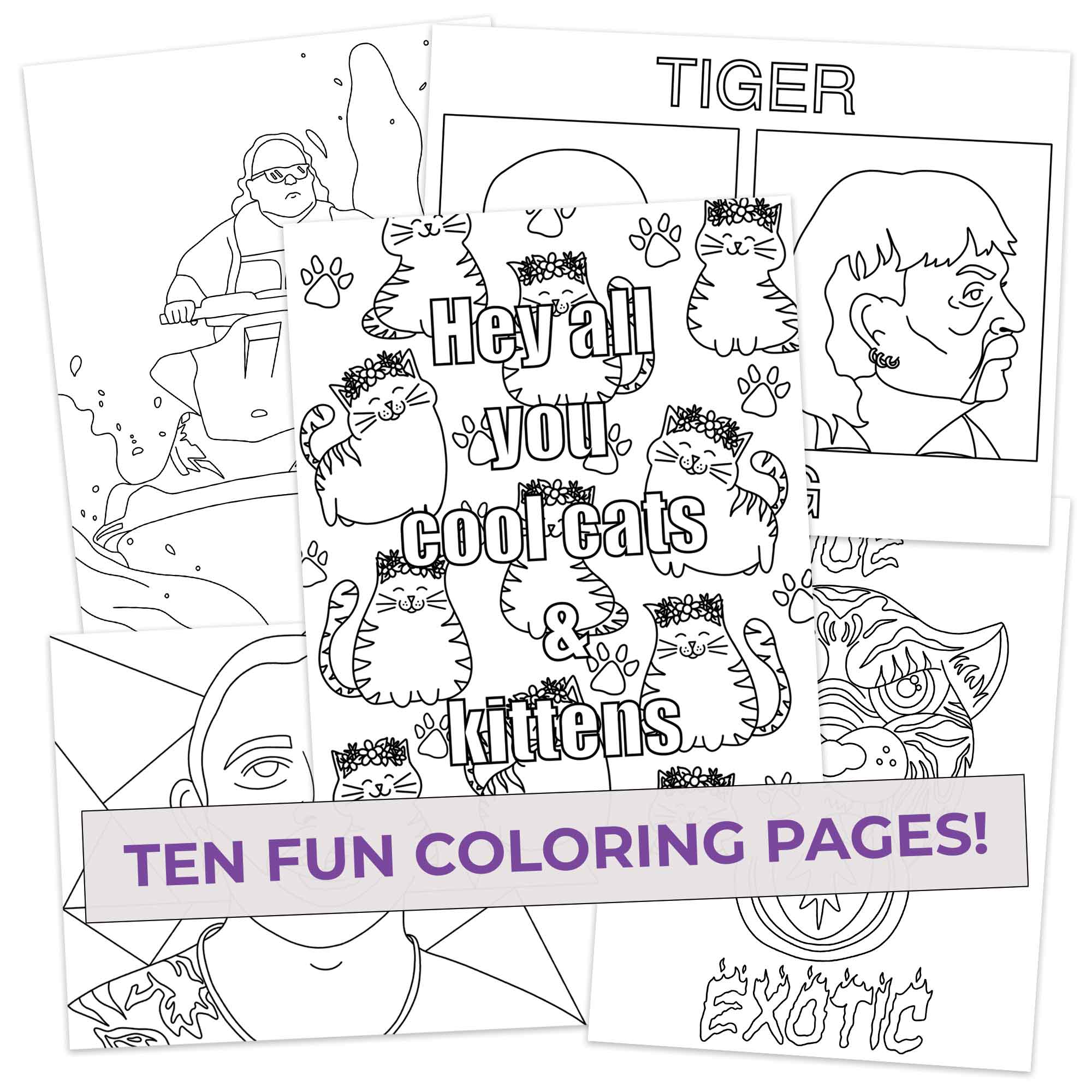 Exotic Colors Colored Pencils & Coloring Pages for Fans of Tiger King