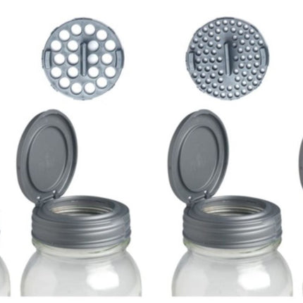 reCAP® Mason Jar Shaker Lid For Spices, Regular Mouth, 4-pack