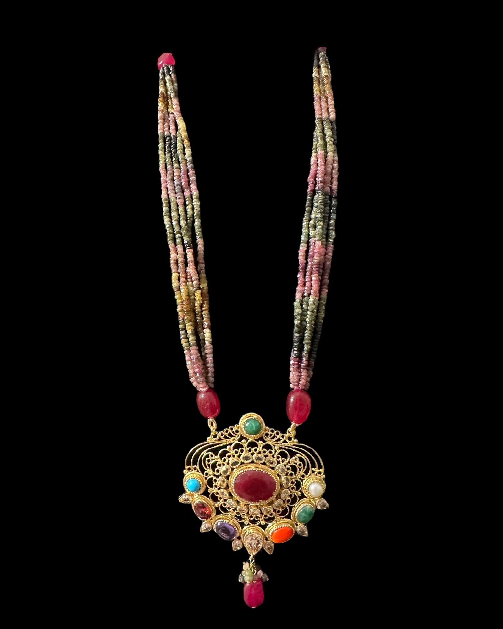 DLN127 Adaya multicolor natural  beads necklace ( READY TO SHIP )