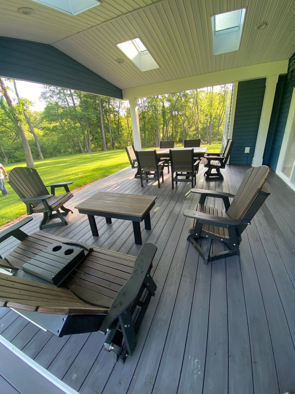 Outdoor Fanback Swivel Dining Chair - HDPE - All-Weather