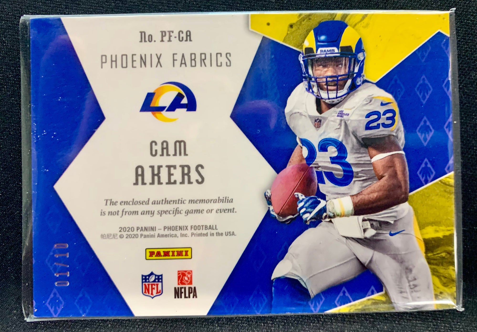 Cam Akers - 2020 Panini Phoenix Fabrics Blue - #PF-CA