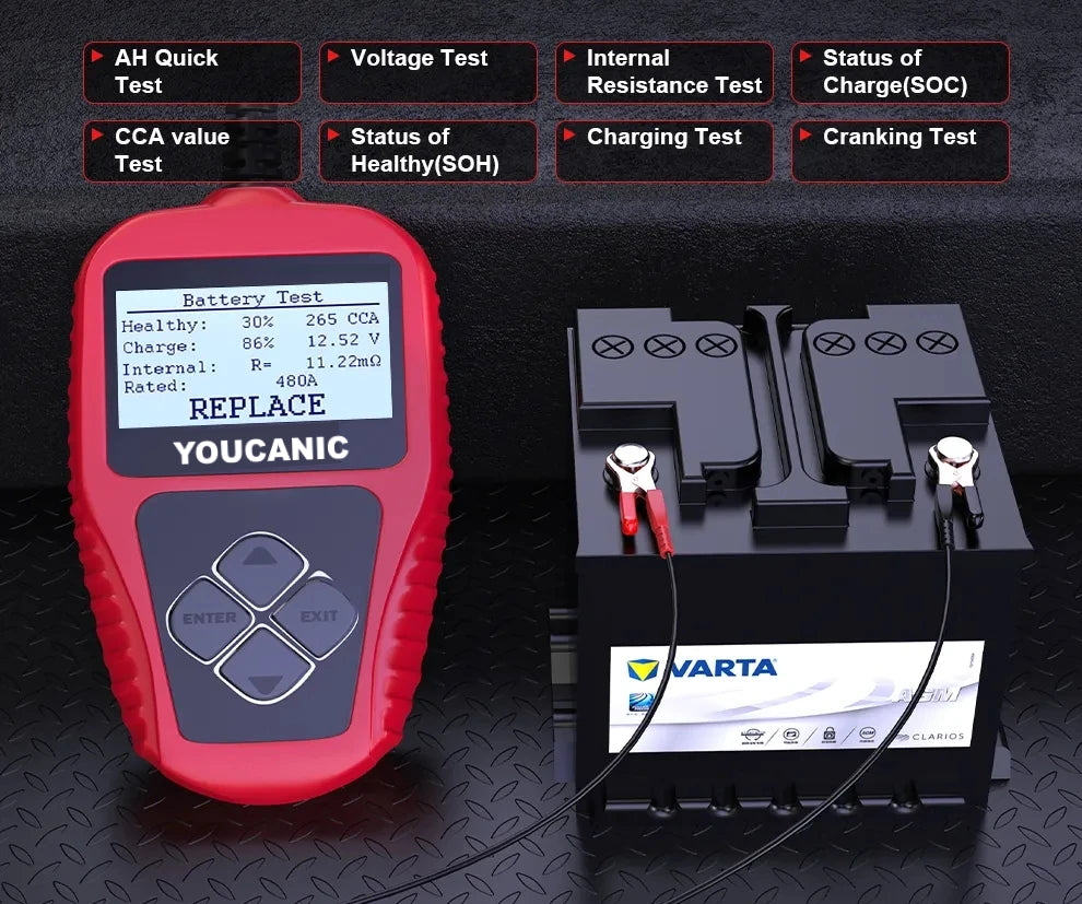 Voltcheck Pro | Digital Battery & Charging System Tester Analyzer | UCAN-VOLT-II