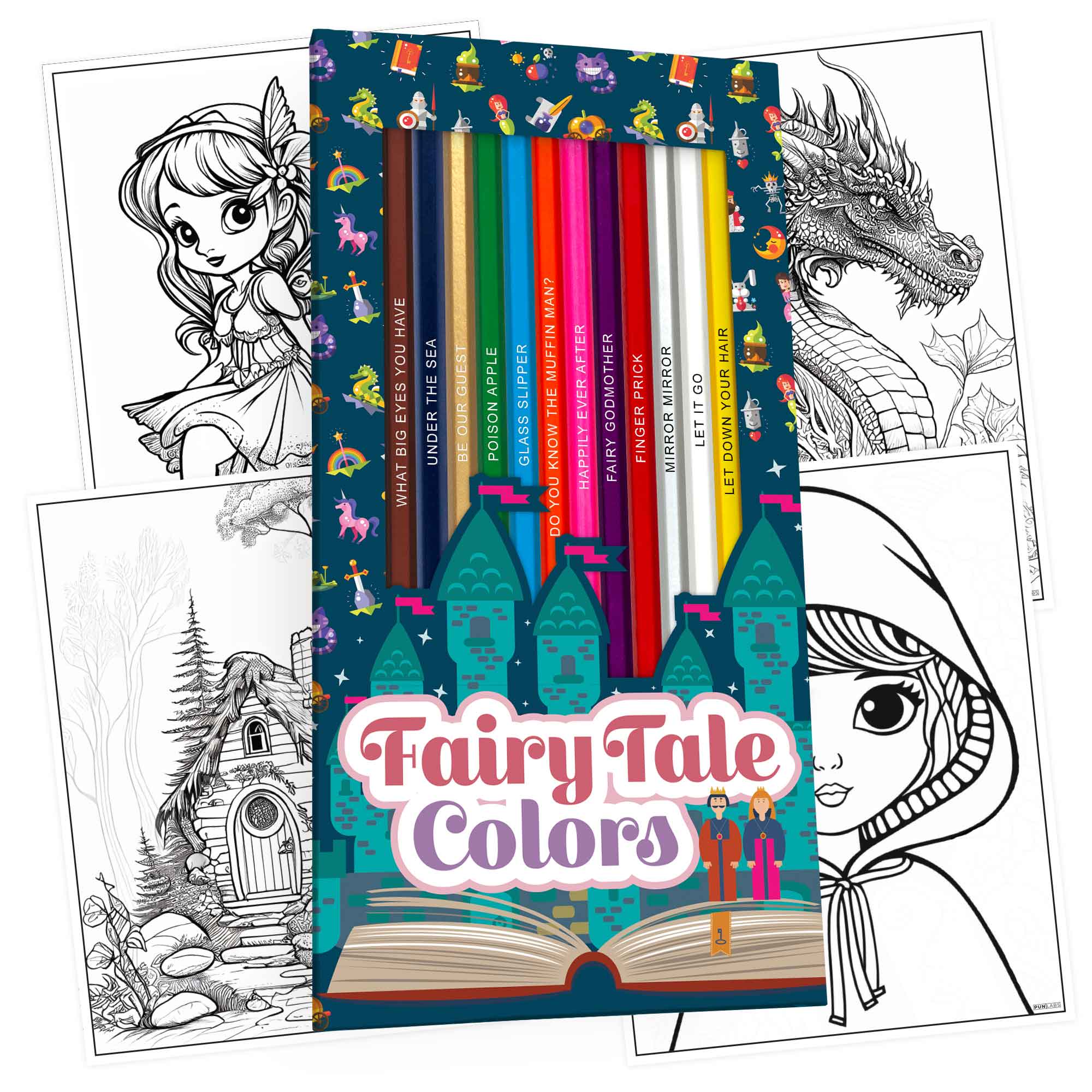 Fairy Tale Colors Colored Pencil Set & Coloring Pages