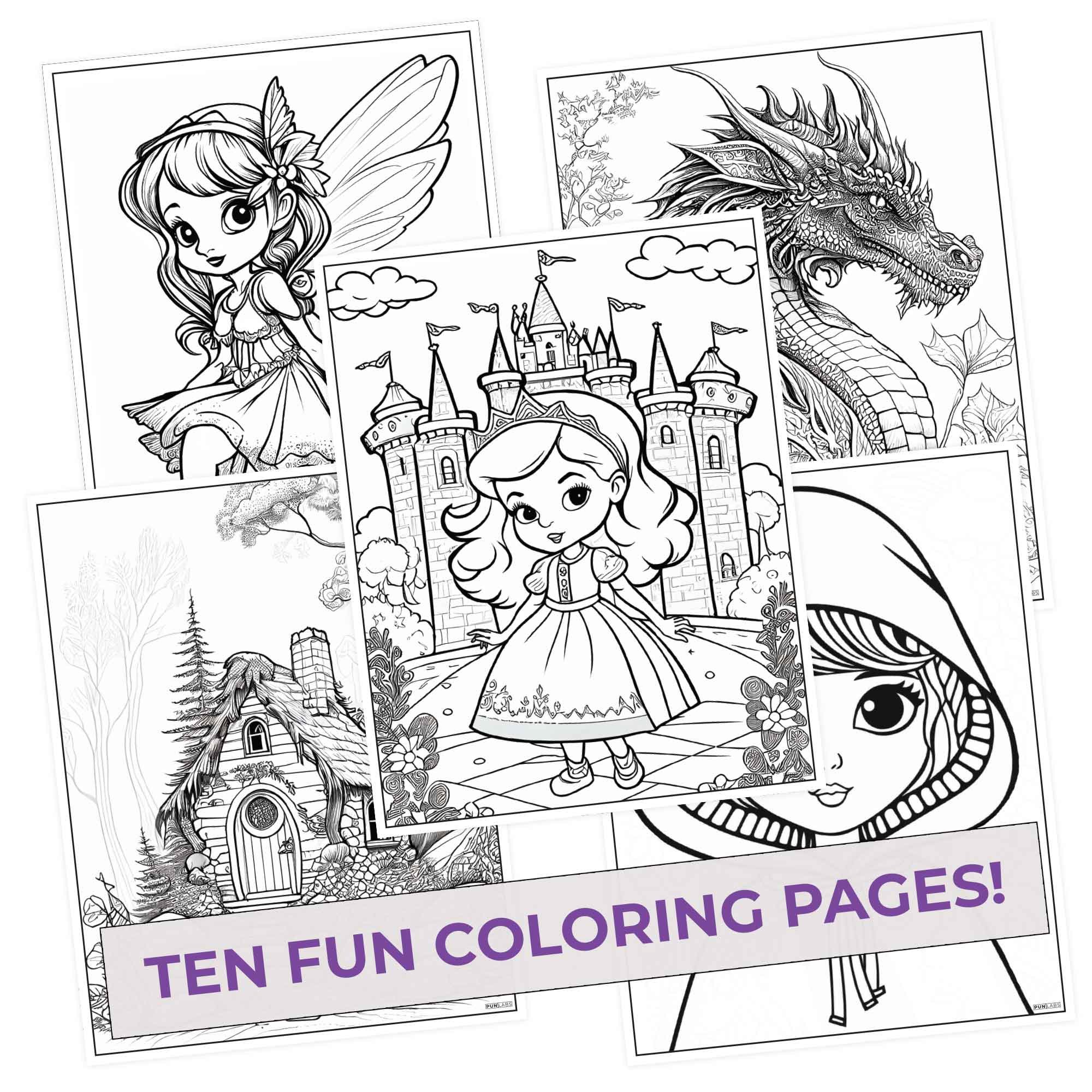 Fairy Tale Colors Colored Pencil Set & Coloring Pages
