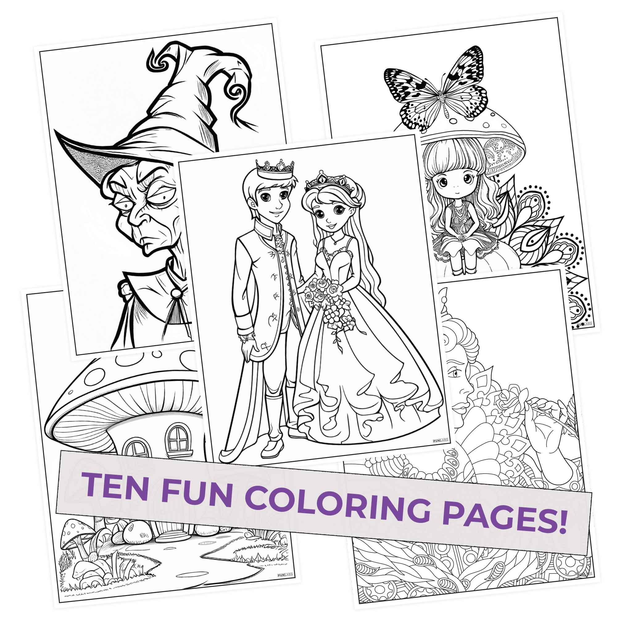 Fairy Tale Colors Colored Pencil Set & Coloring Pages