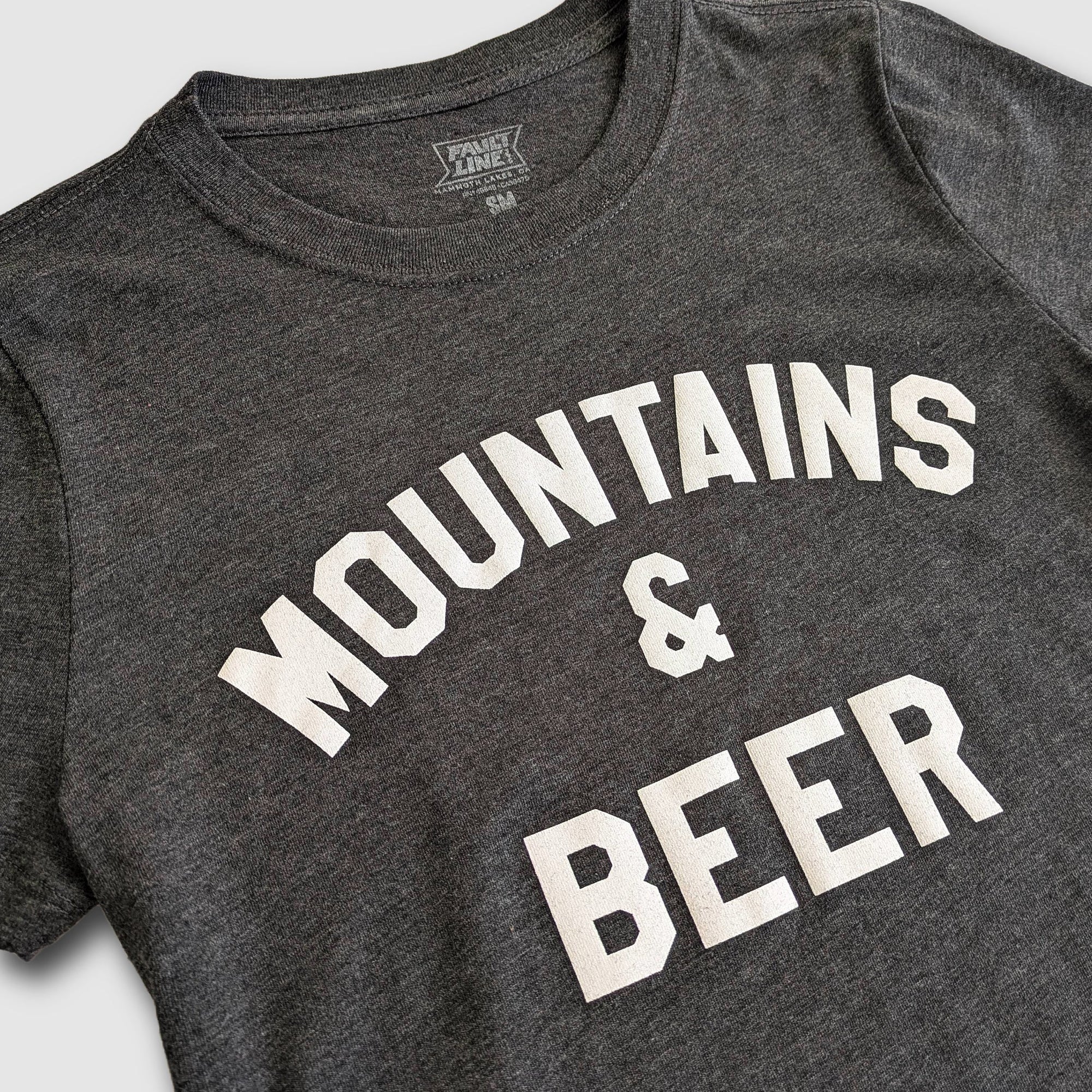 Women's Mountains & Beer Tee - Charcoal