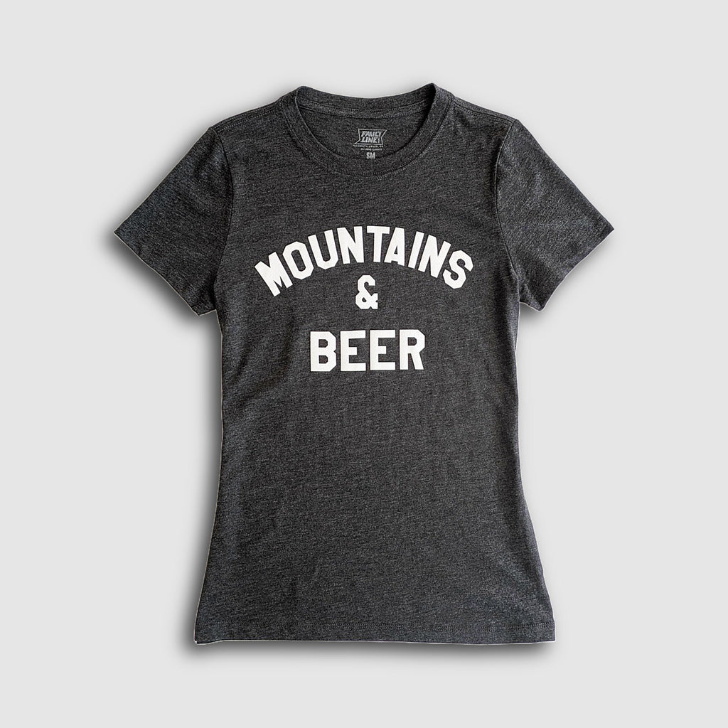 Women's Mountains & Beer Tee - Charcoal