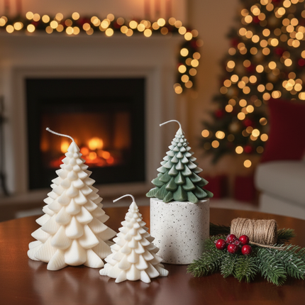 Christmas Fir Tree Candles - Festive Holiday Decor for Your Home