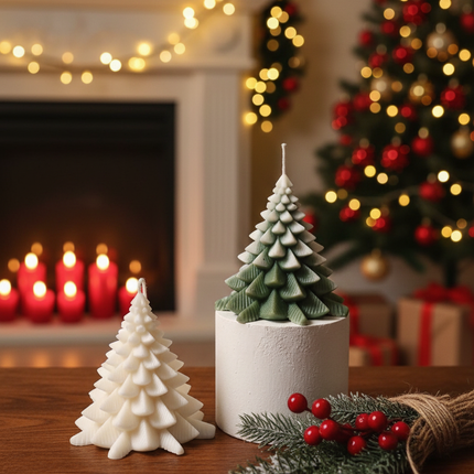 Christmas Fir Tree Candles - Festive Holiday Decor for Your Home