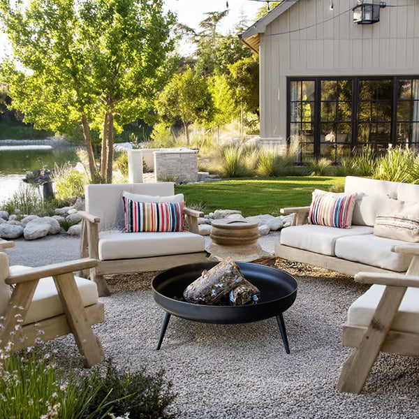 Raised Metal Fire Pit Bowl