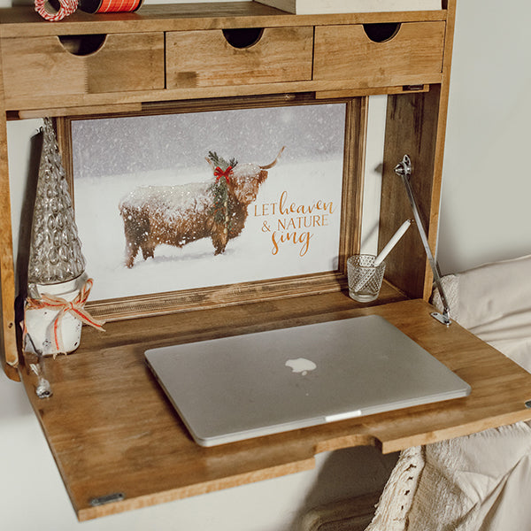 Rustic Oak Wood Fold Down Shelf