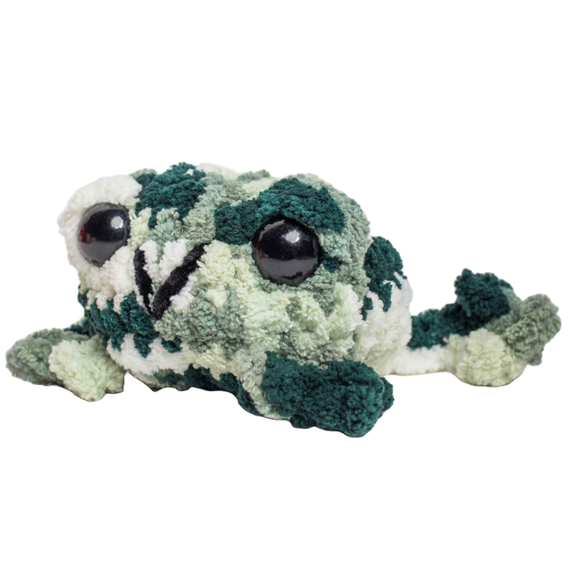 Fred the Flat Frog Crochet Plushie