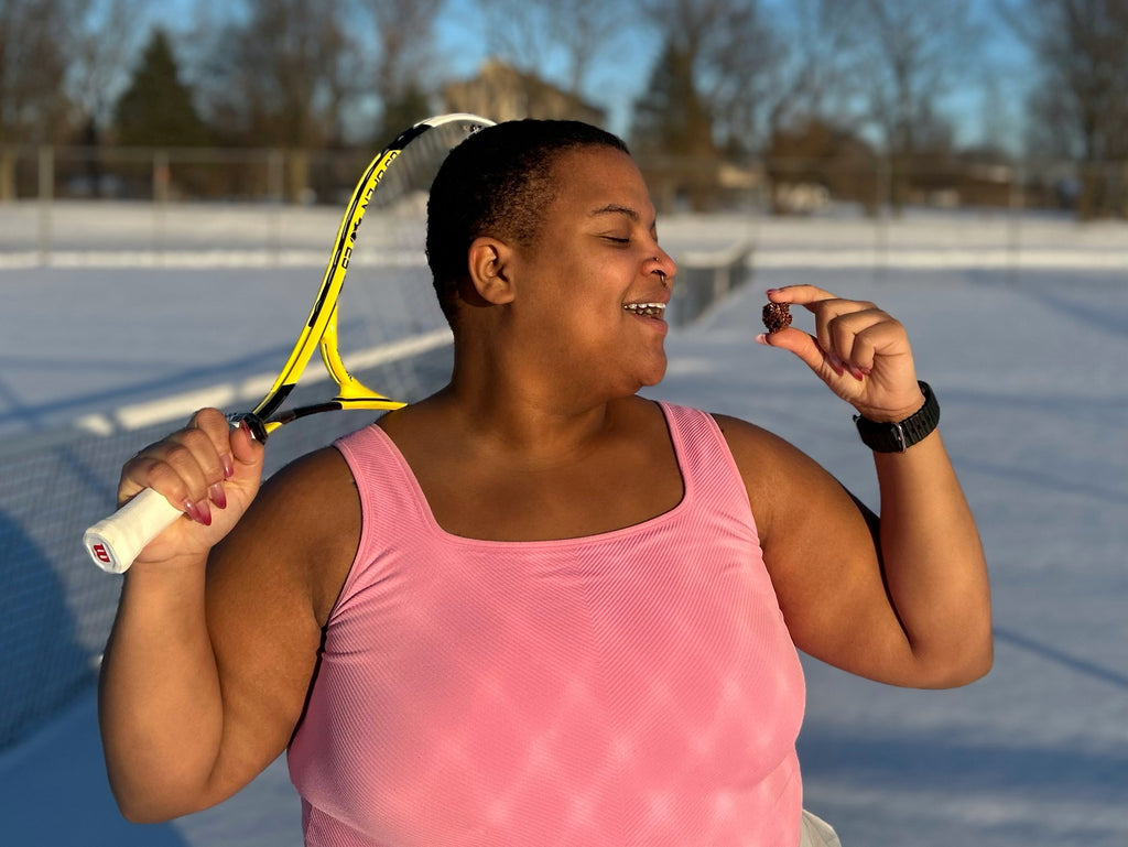 NEW Dark Chocolate Alegria Bites w/ Blueberries + Cacao Nibs