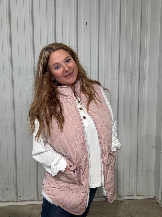Thread & Co. Boutique, LLC Fleece Lined Quilted Vest